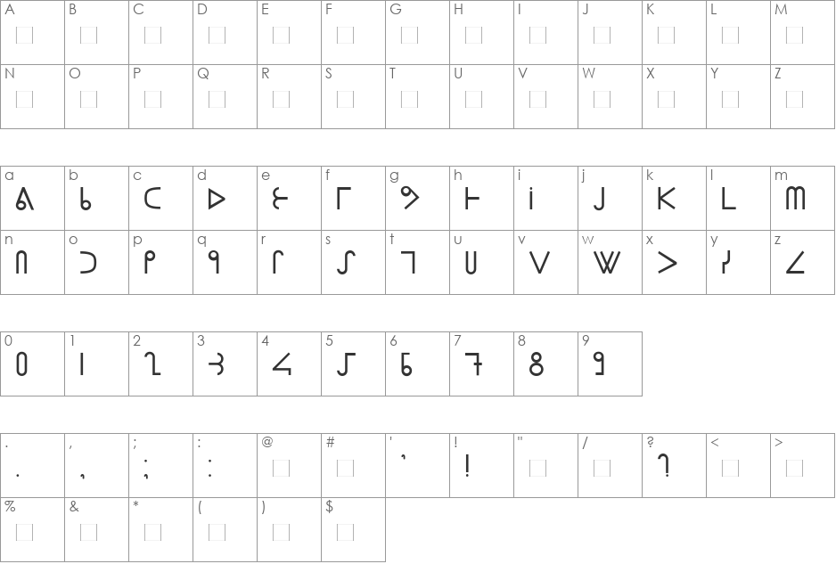 Nunavik font character map preview