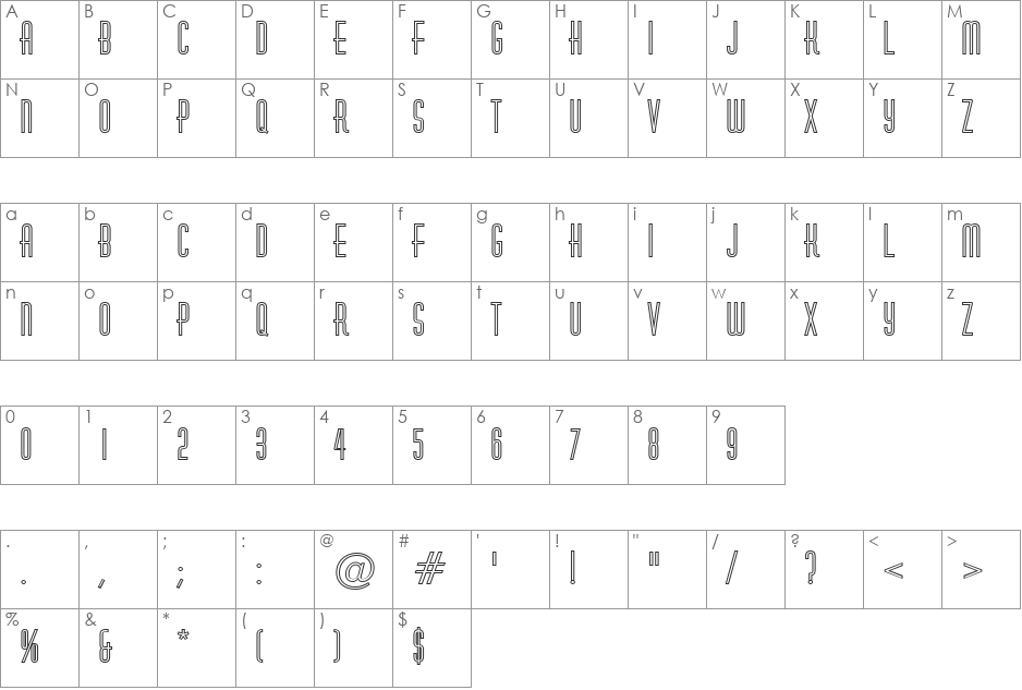 a_HuxleyOtl font character map preview