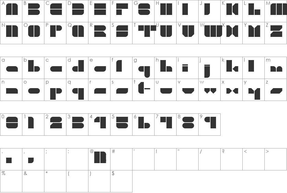 Nuss Motorsports font character map preview