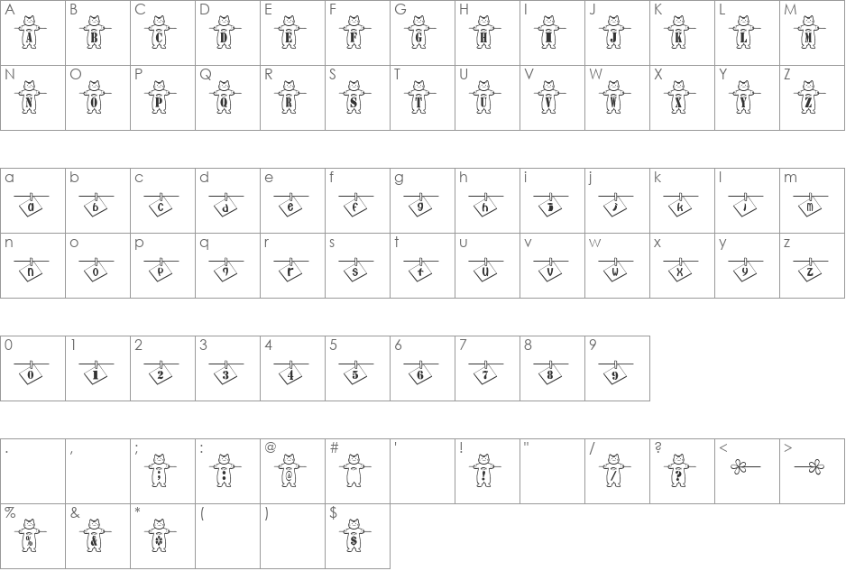nya-memo Font font character map preview