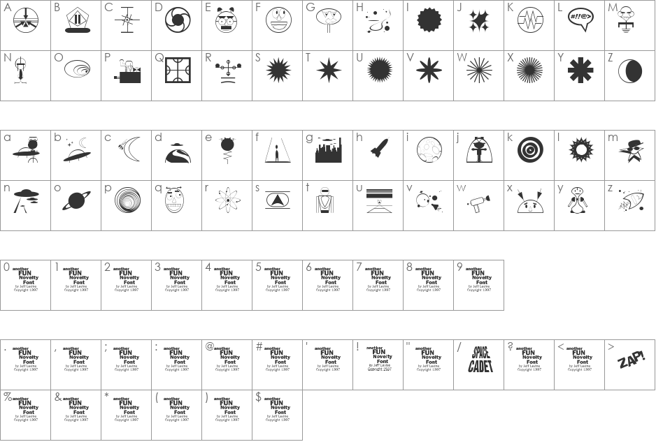 O1.0of font character map preview