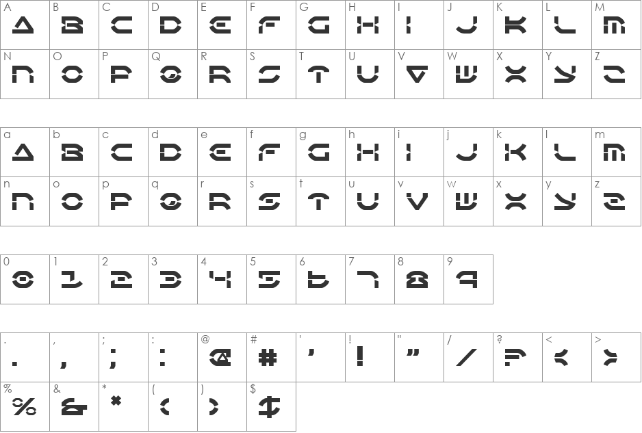 Oberon Deux Shadow Italic font character map preview