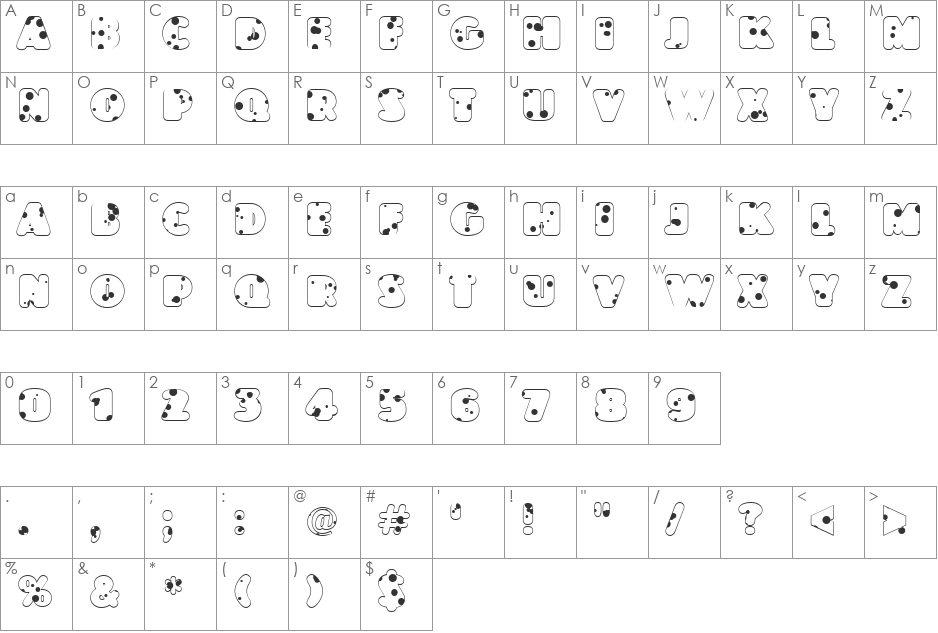 a_JasperTtlRndDrNord font character map preview