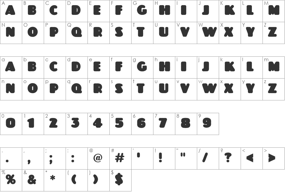 a_JasperTtlRndRgNord font character map preview