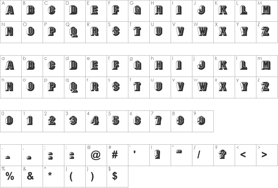 Occasion font character map preview