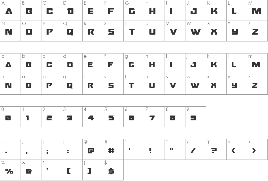 Oceanic Drift Leftalic font character map preview