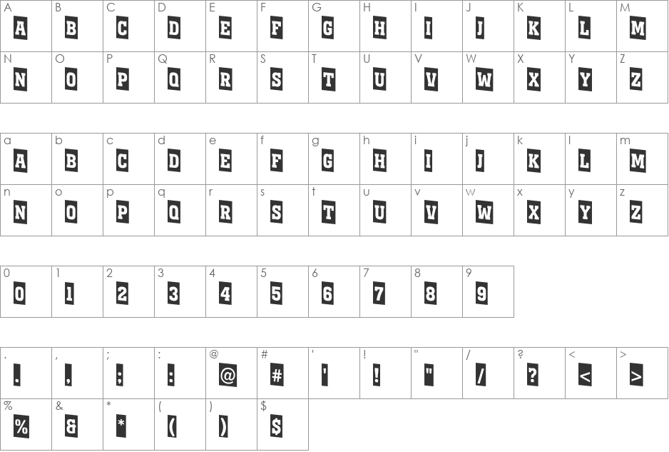 a_KenaCmDn font character map preview