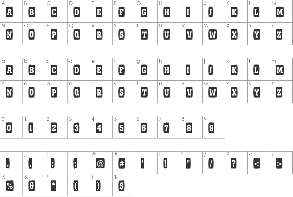 a_KenaCmRgh font character map preview