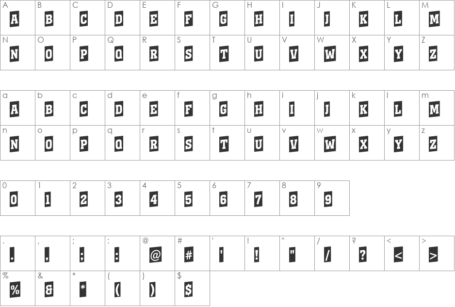 a_KenaCmUp font character map preview