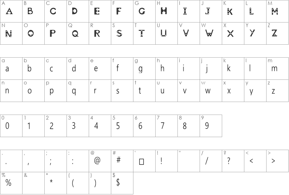 Odaa_Oromo_Font font character map preview