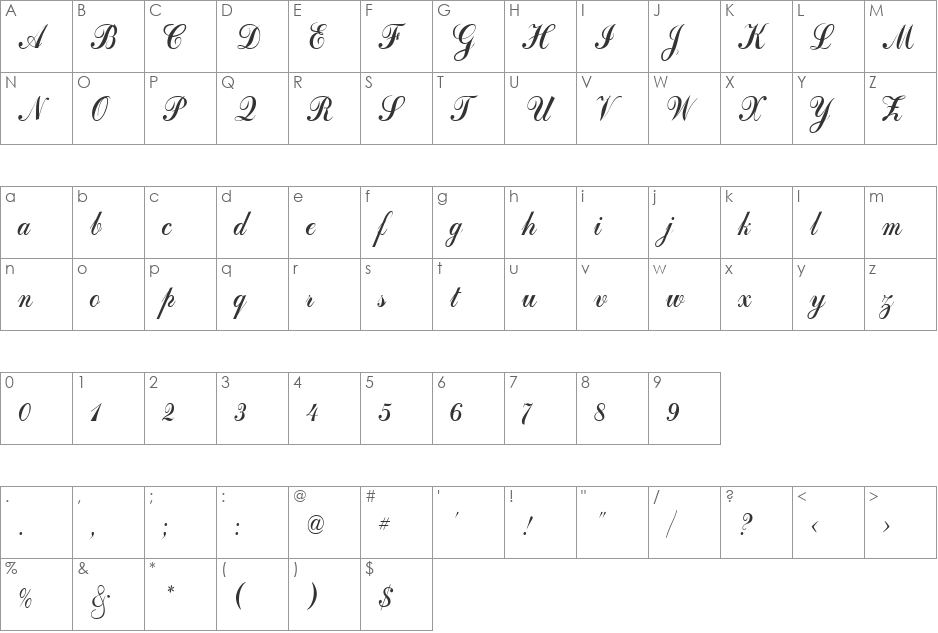 OdessaPCforSerge font character map preview
