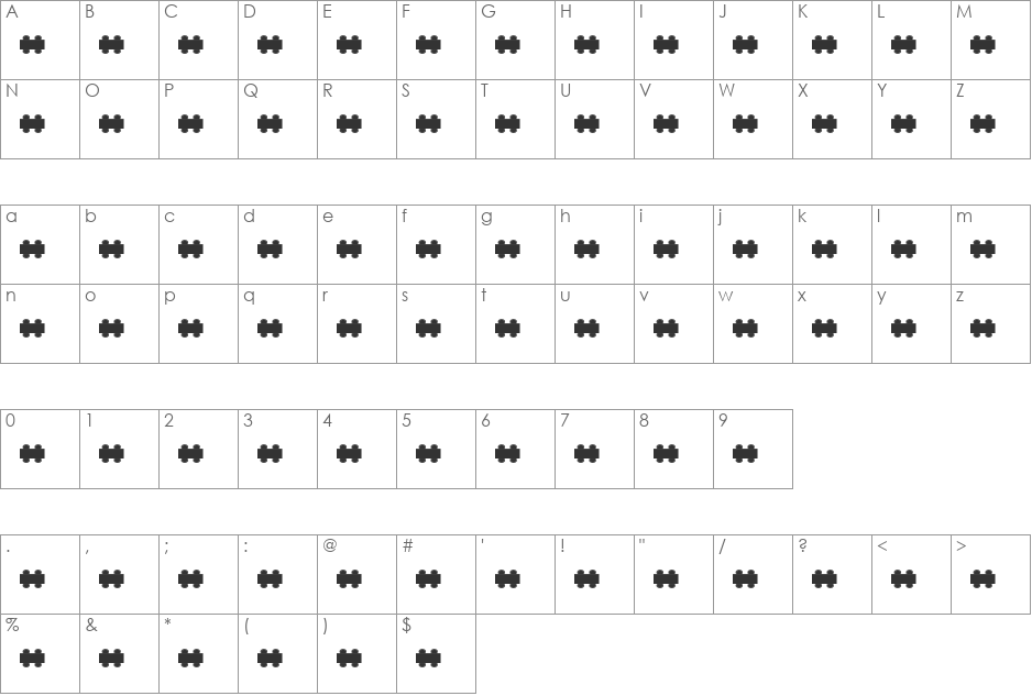 OfficePlanning font character map preview