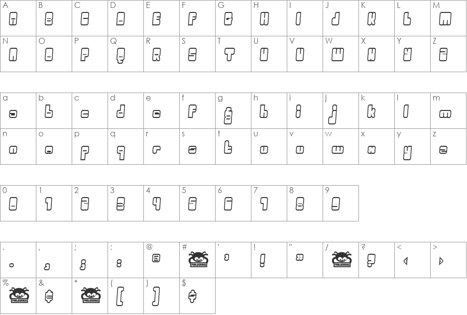 Oggle font character map preview