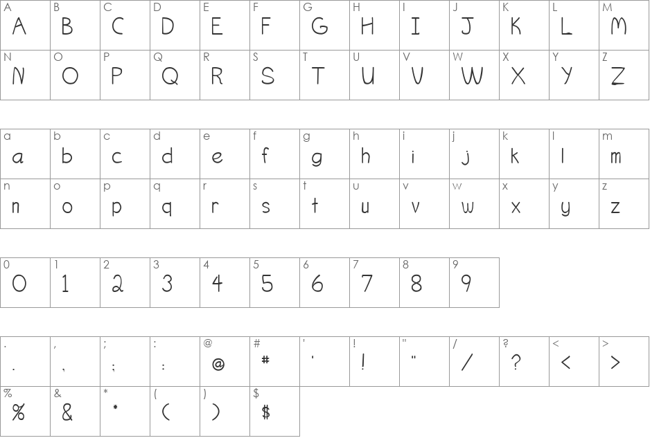 Ogontz font character map preview