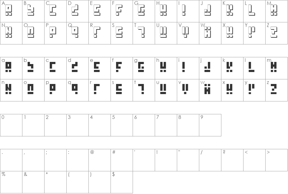 Oh Jay font character map preview