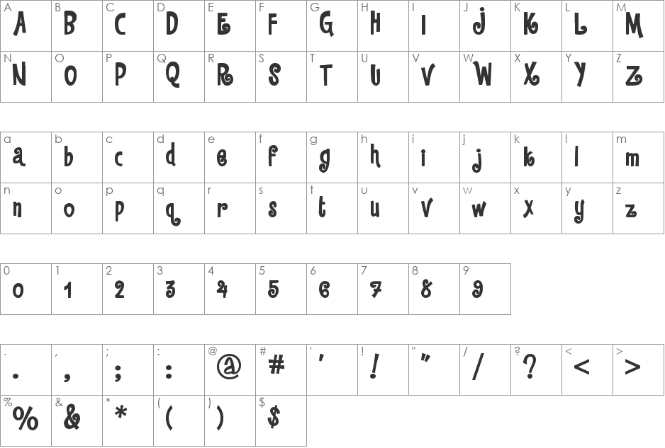 Oh {Photo} Shoot! font character map preview