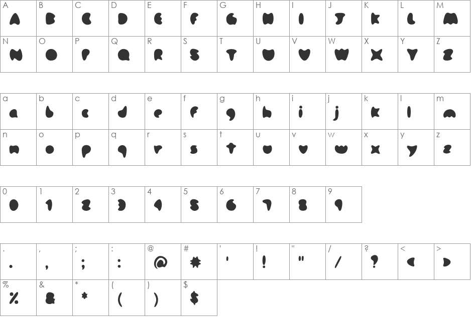 Oh! Mai Mai! font character map preview