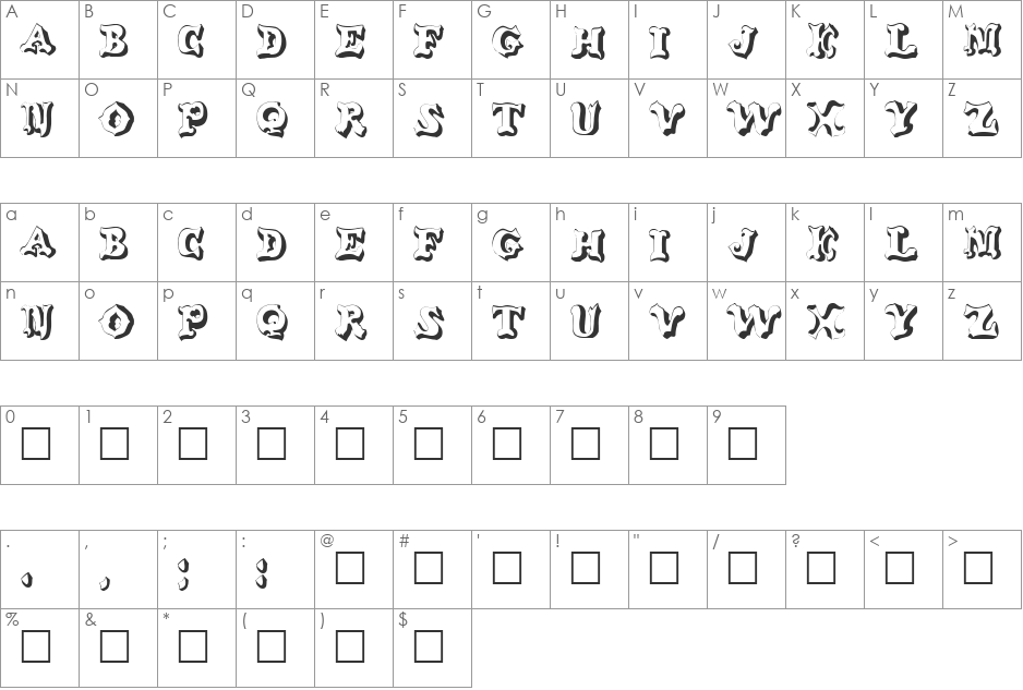 OHANKO font character map preview