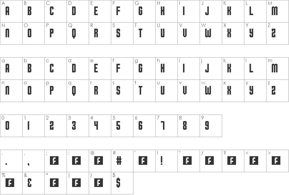 Ohio Collegiate font character map preview