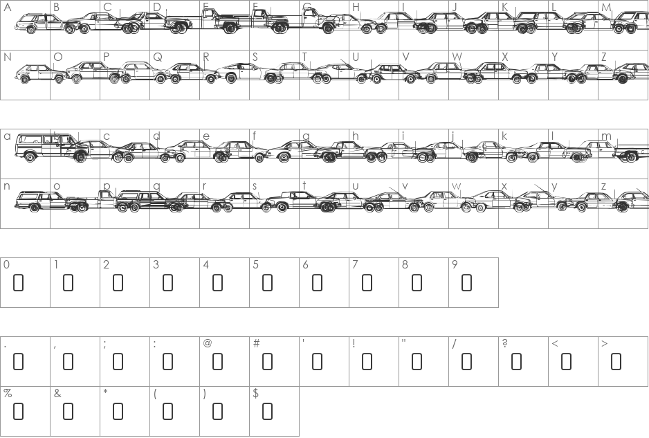 Oil Crisis font character map preview