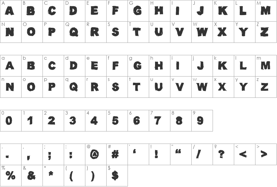 Oil Makes You Run (Faster) font character map preview