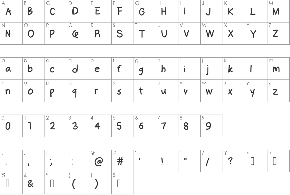 Oklahoma font character map preview