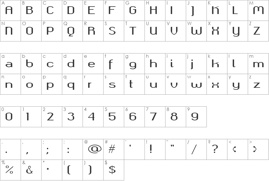 okolaks font character map preview