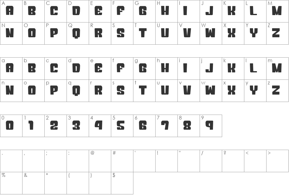 Okuba Cloud__G font character map preview