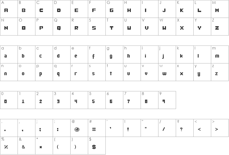 OKULA HAYIR font character map preview