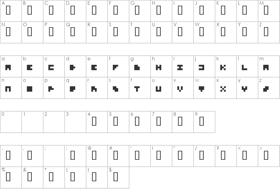 olas font character map preview