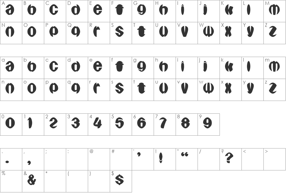 Old Cask font character map preview