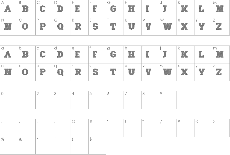 Old Mosaic CAPS font character map preview