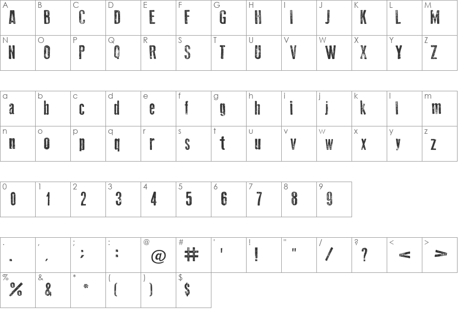 Old Press2012 Galdino Ottennitial release!$'*-0369< font character map preview