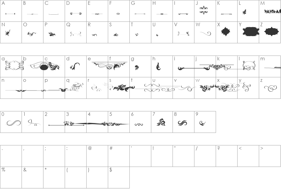 old retro labels tfb font character map preview