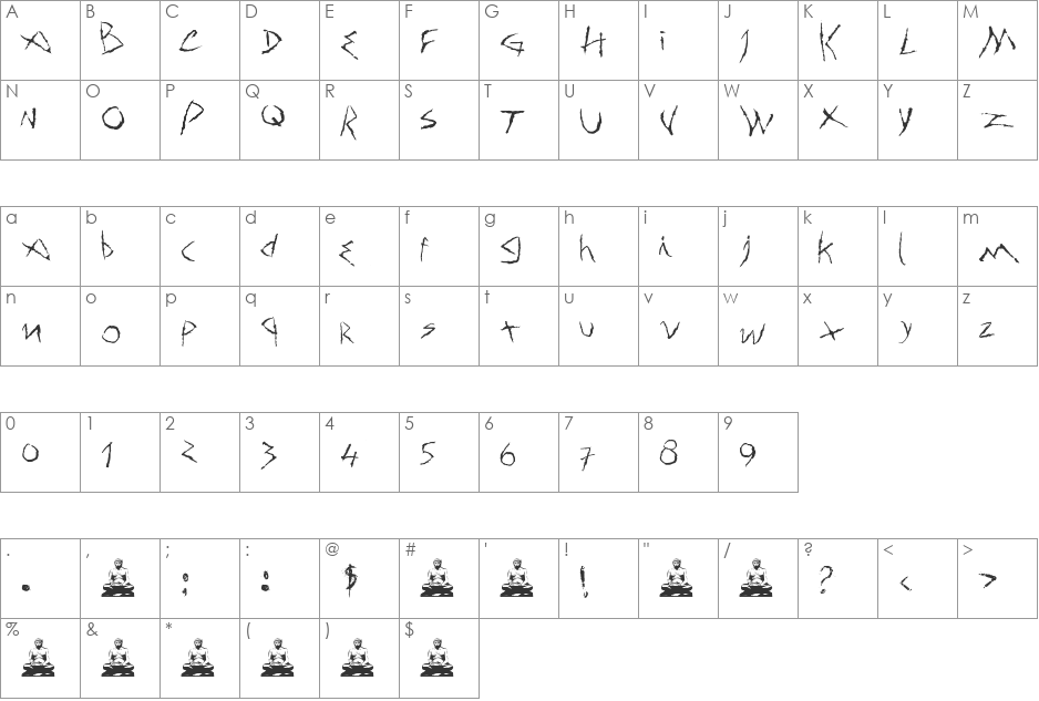 Old Scribe font character map preview