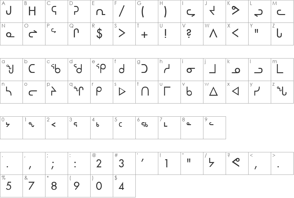 Old Syl  font character map preview
