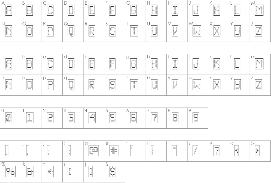 a_LCDNovaCmOtl font character map preview