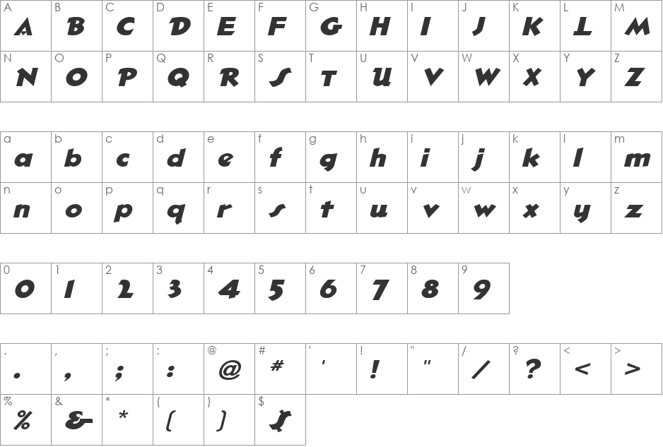 OleExtended font character map preview