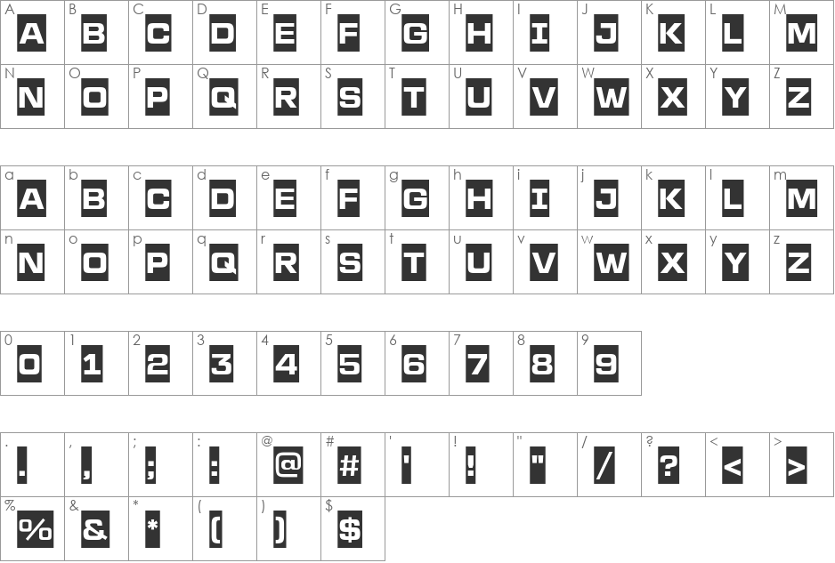 a_LineaSansCm font character map preview