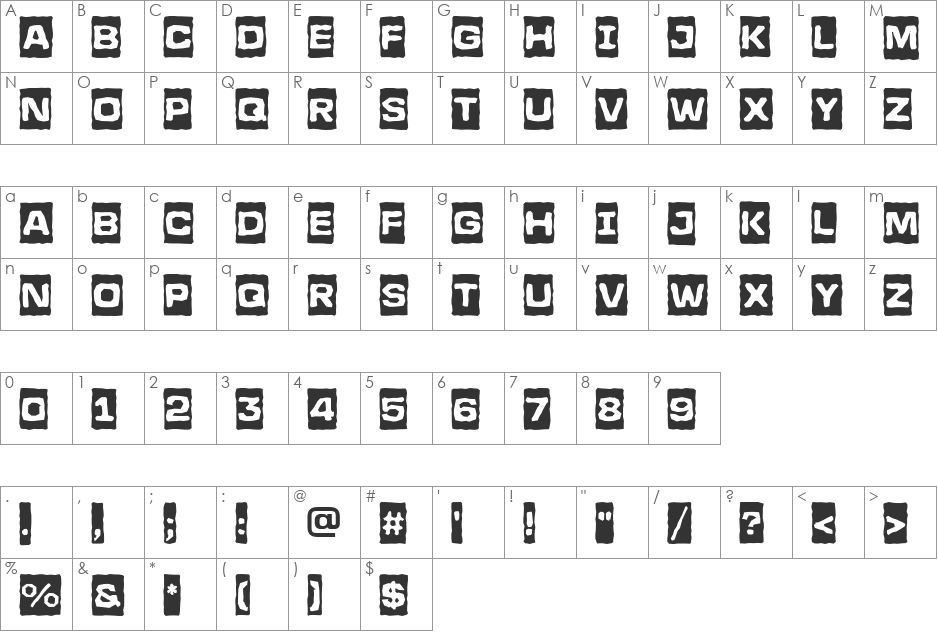a_LineaSansCmBrk font character map preview