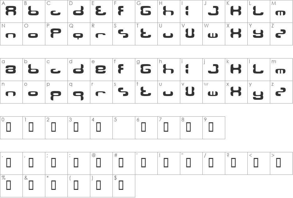 Ollon font character map preview