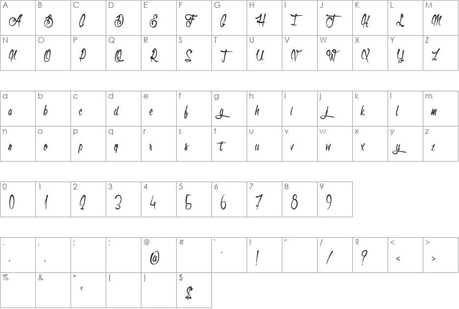 Olympic Branding font character map preview