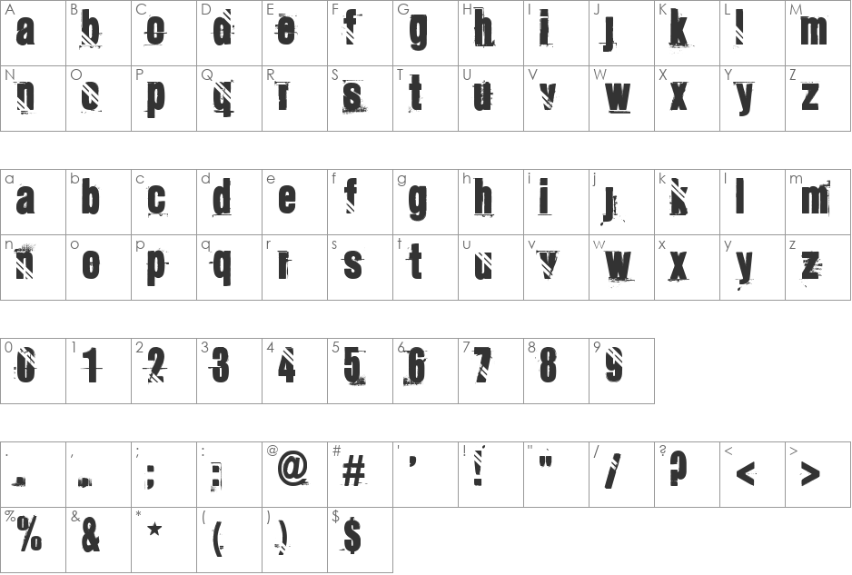 OLYMPIQUES font character map preview