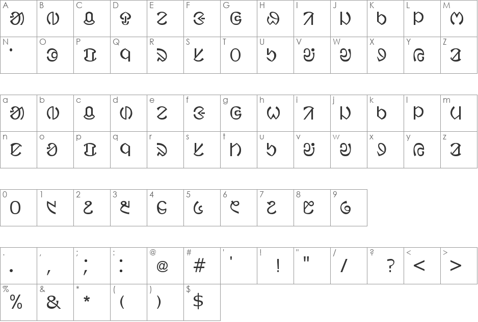 ol_ciki_optimum(www.santalisong.org) font character map preview