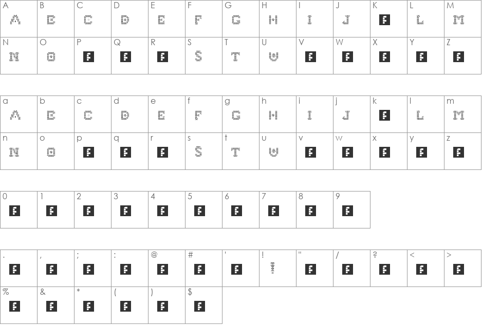 Omus_FirstFont_Preview font character map preview