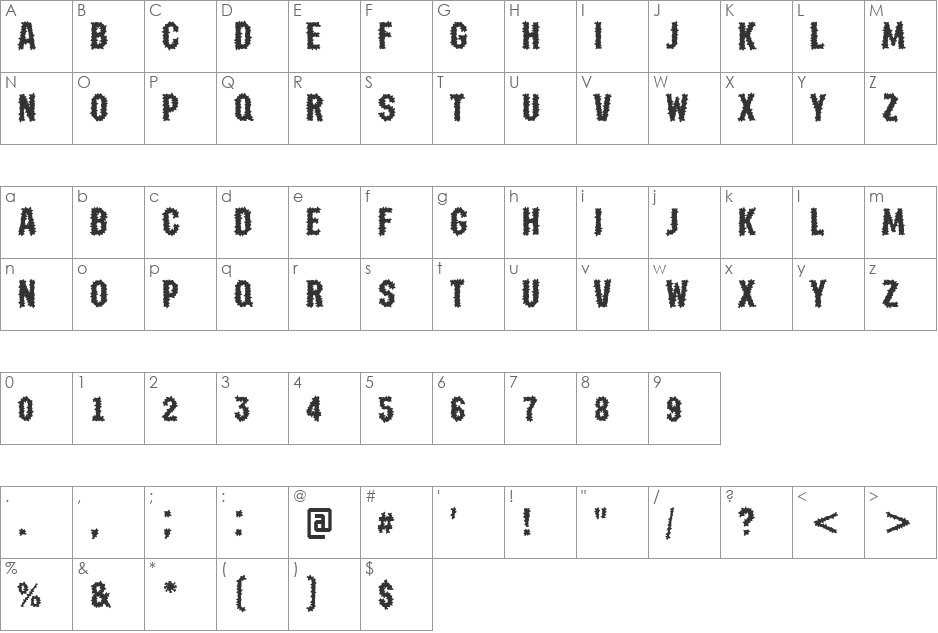 a_MachinaNovaBrk font character map preview