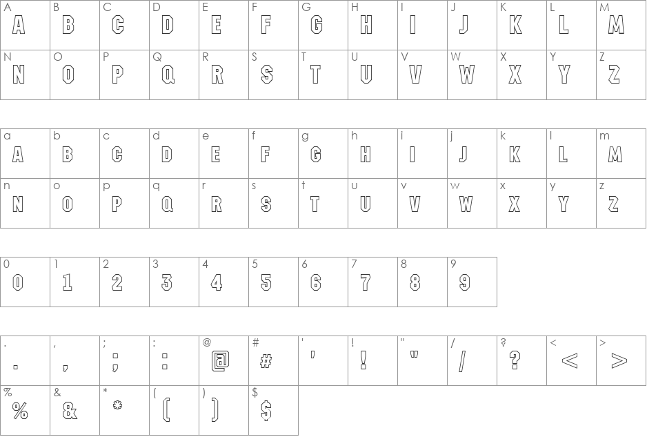 a_MachinaNovaCpsOtl font character map preview