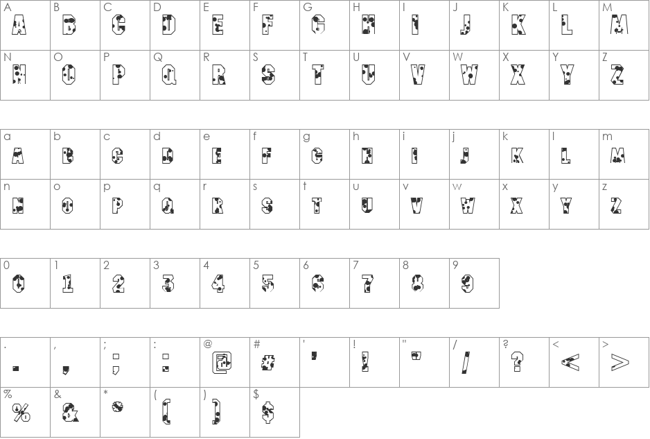 a_MachinaNovaDrp font character map preview