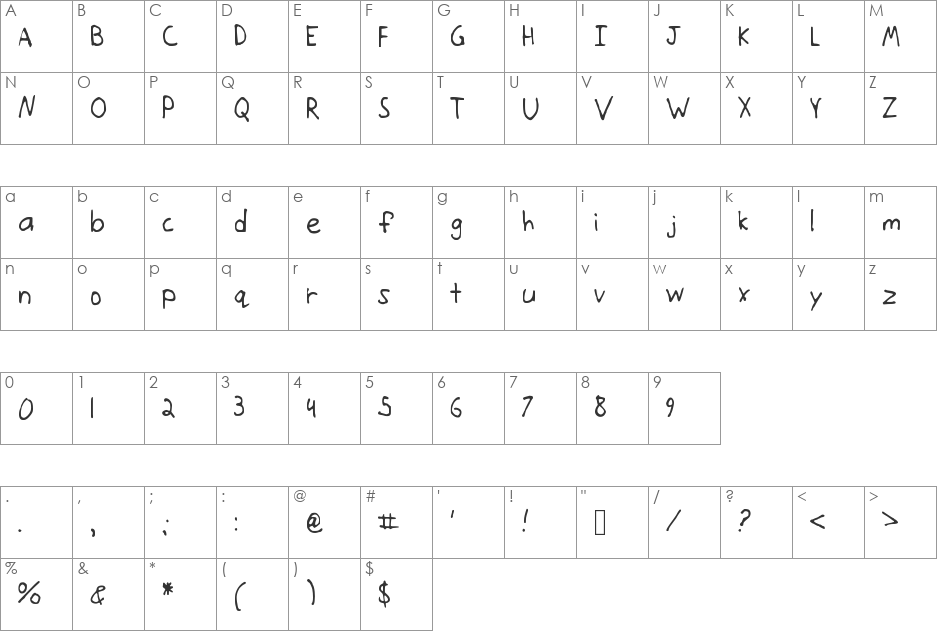 onthemove font character map preview