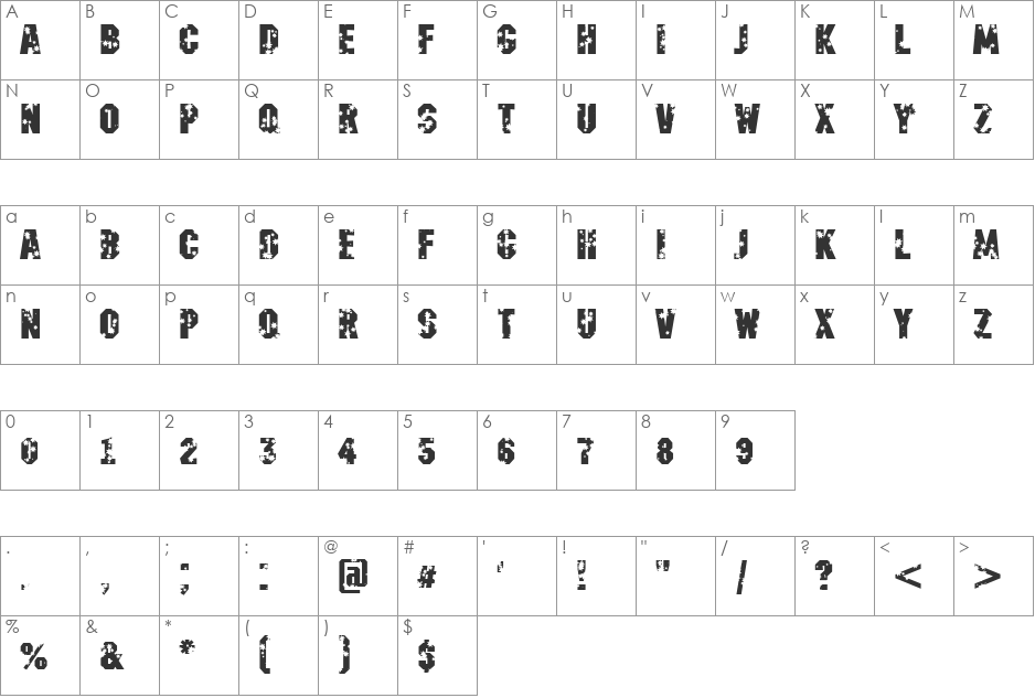 a_MachinaNovaStarD font character map preview